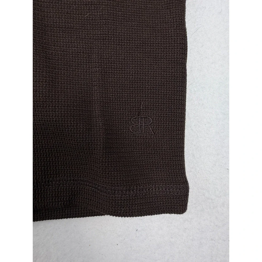 Banana Republic Mens XL Brown Waffle Knit Long Sleeve Crewneck Thermal